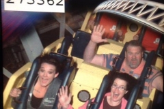 Bryttani and Debbie and Jason roller coaster